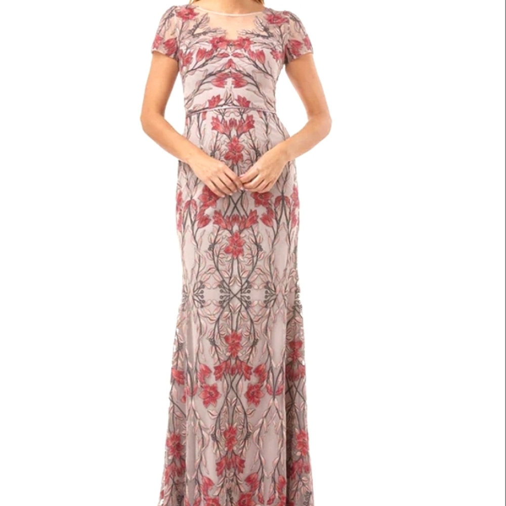JS Collections Embroidered Gown Dress